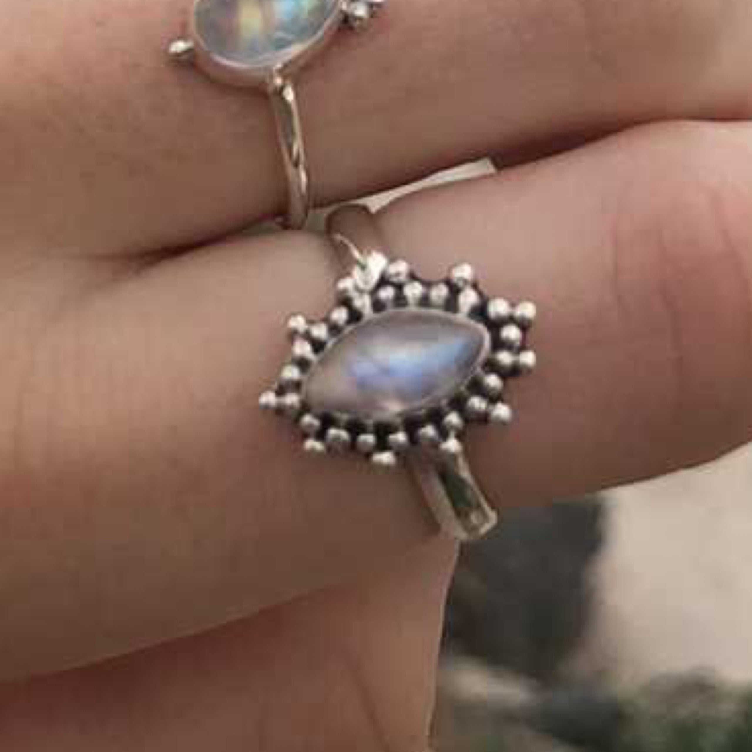 Moonstone boho ring top